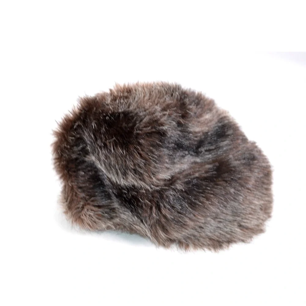 Vintage Faux‎ Fur Hat & Sherpa Lined Gloves Brown Variegated